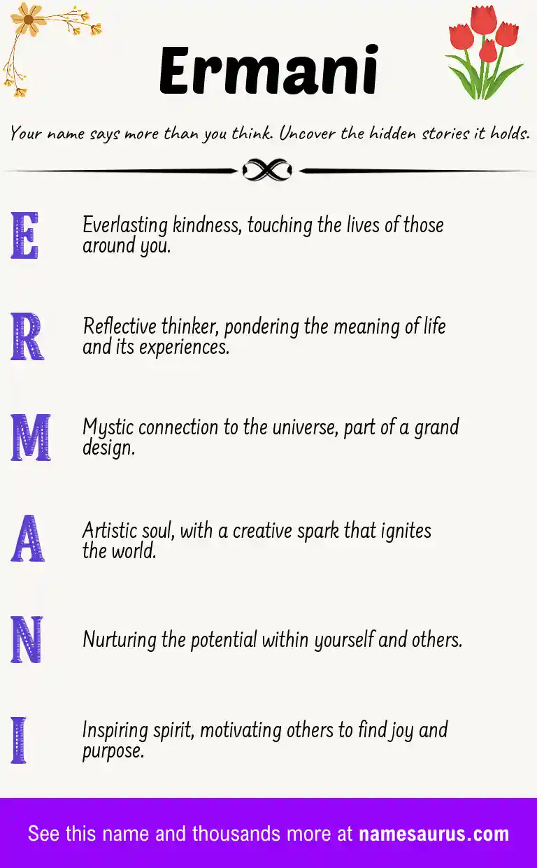 Acrostic poem about Ermani.