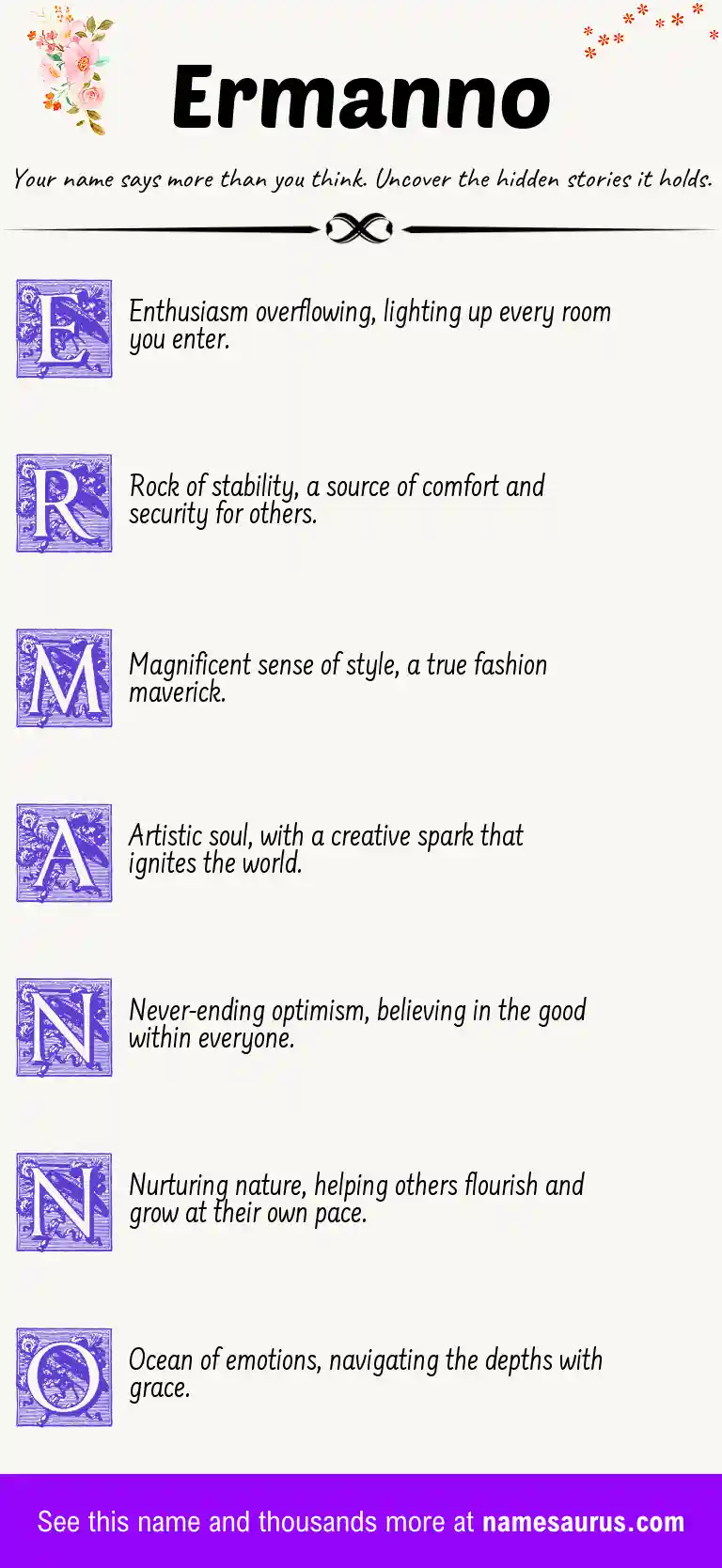 Acrostic poem about Ermanno.