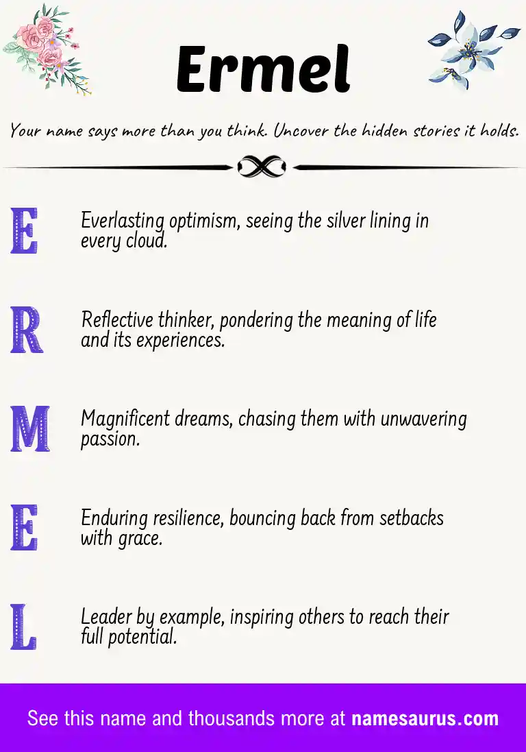 Acrostic poem about Ermel.