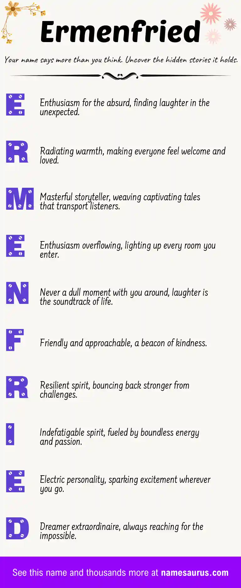 Acrostic poem about Ermenfried.
