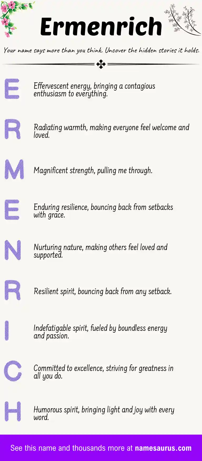 Acrostic poem about Ermenrich.