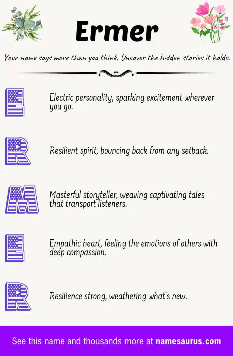 Acrostic poem about Ermer.