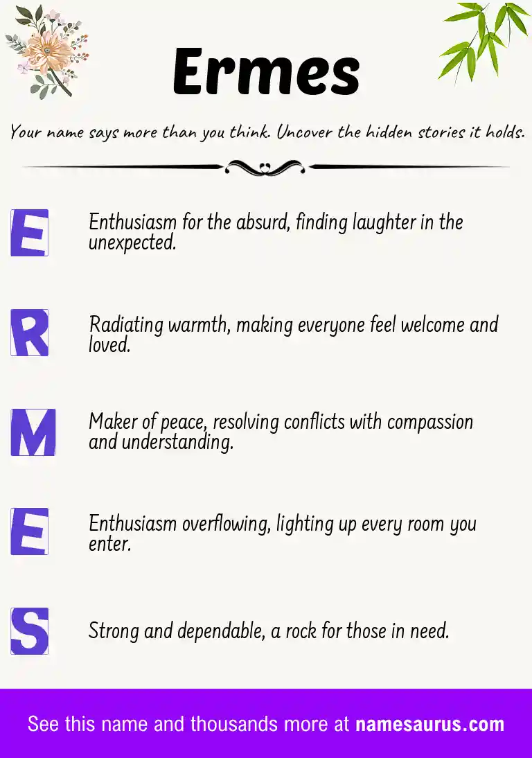 Acrostic poem about Ermes.