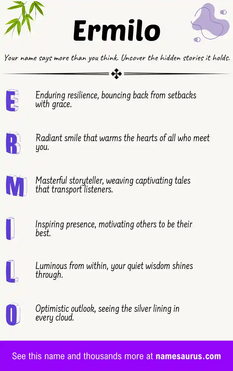 Acrostic poem about Ermilo.