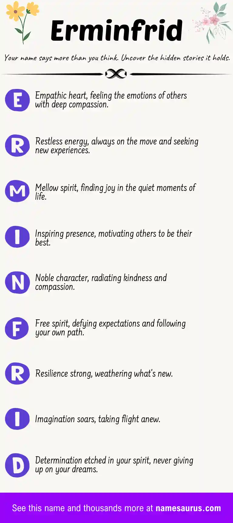 Acrostic poem about Erminfrid.