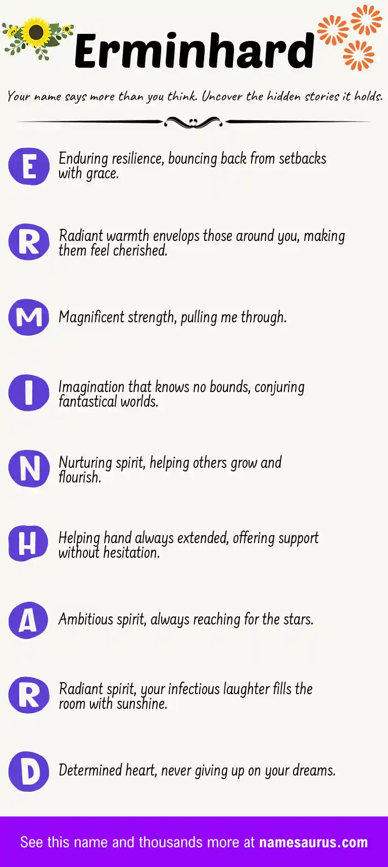 Acrostic poem about Erminhard.