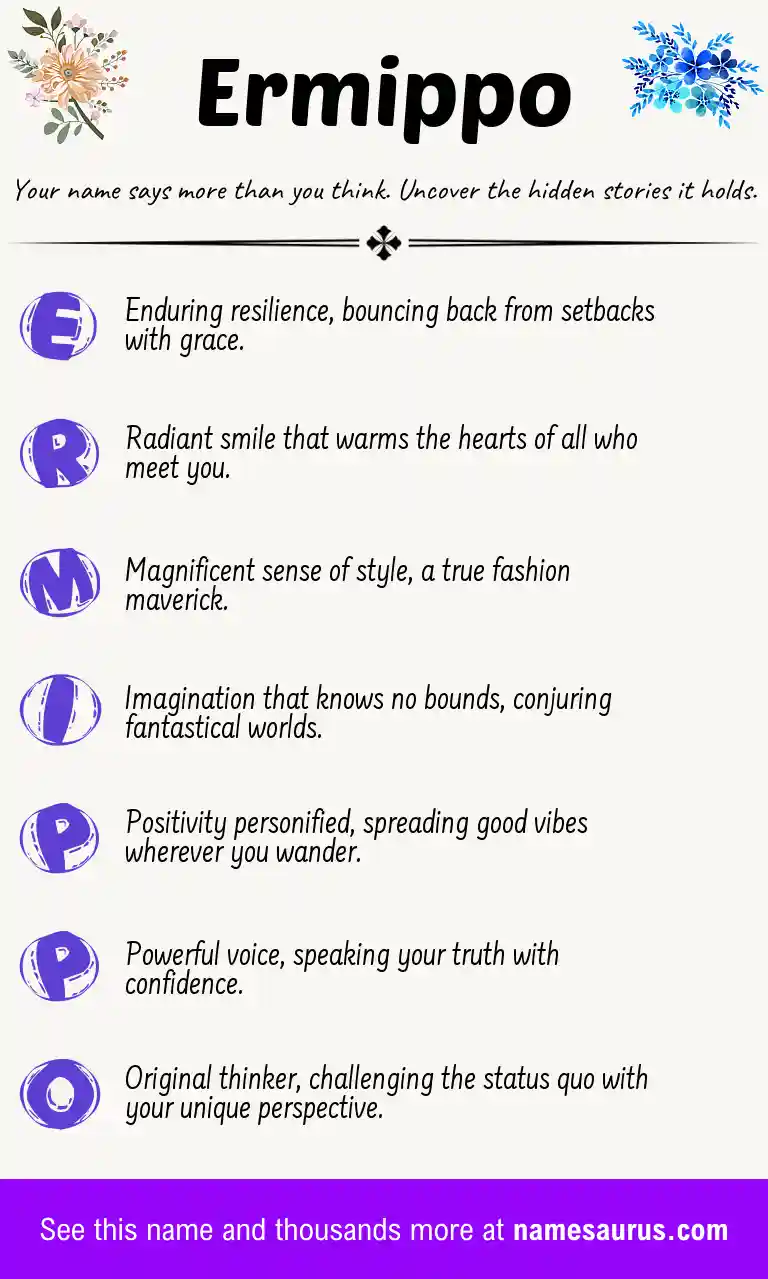 Acrostic poem about Ermippo.