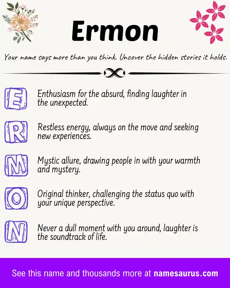 Acrostic poem about Ermon.
