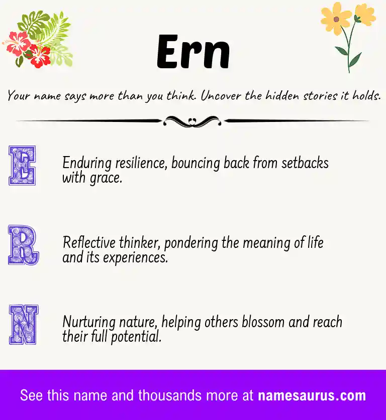 Acrostic poem about Ern.