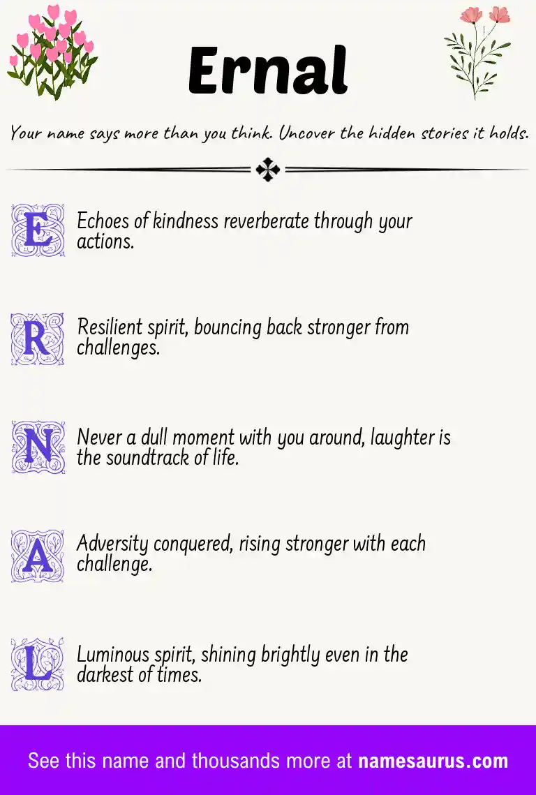 Acrostic poem about Ernal.