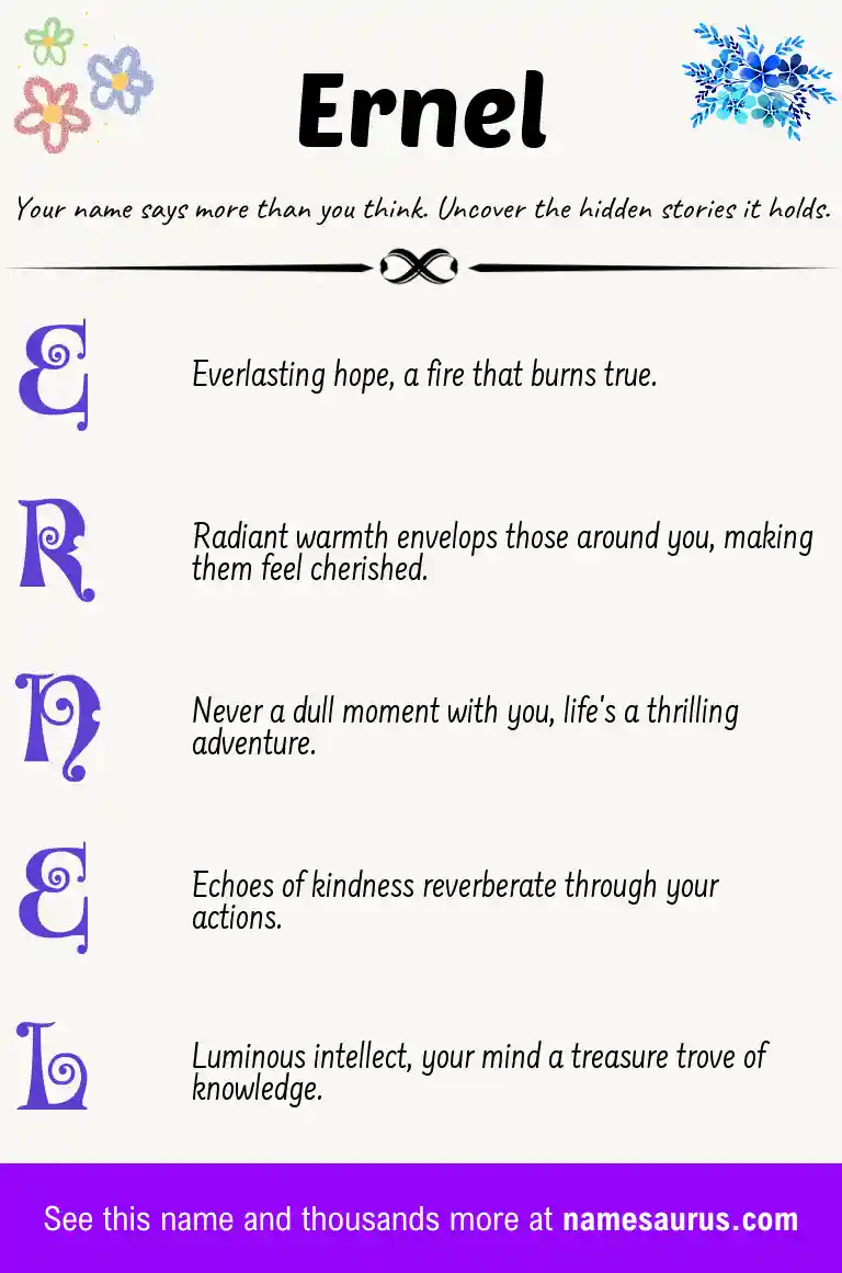 Acrostic poem about Ernel.