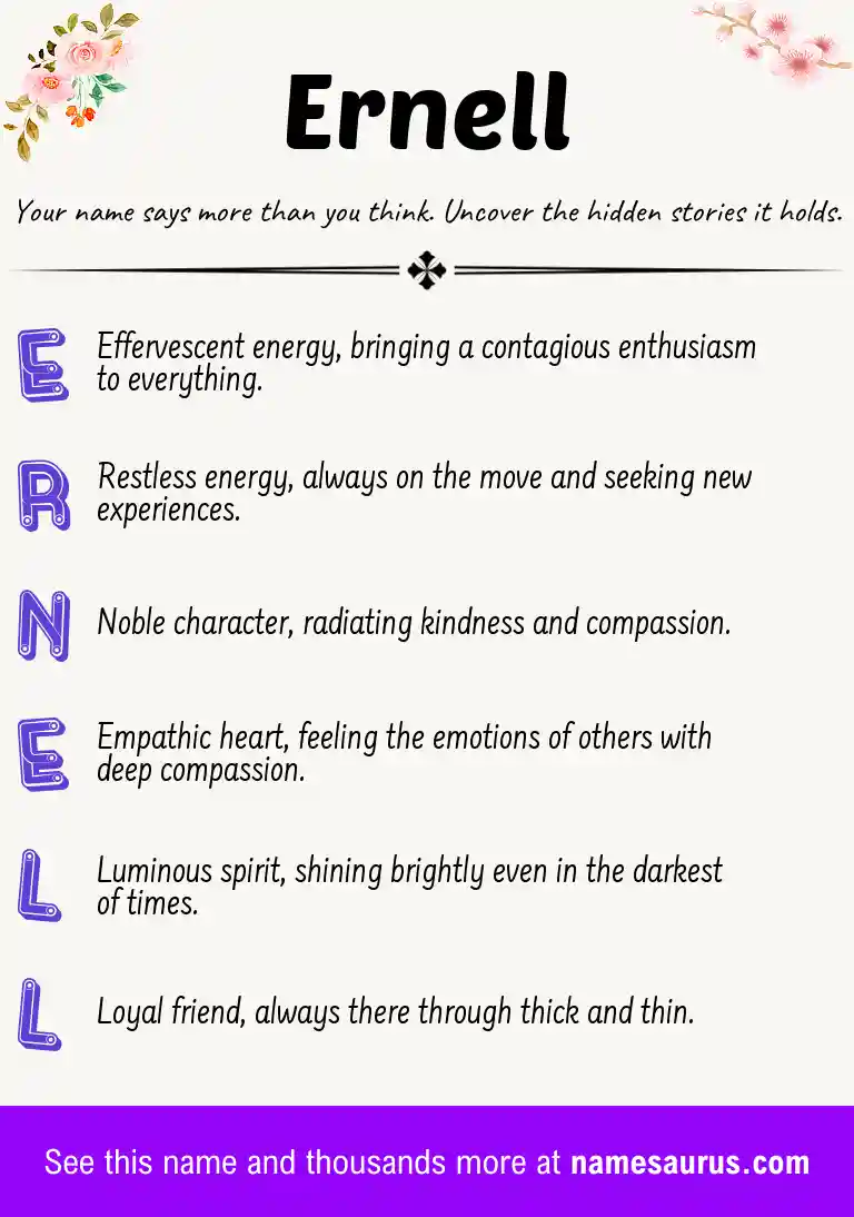 Acrostic poem about Ernell.