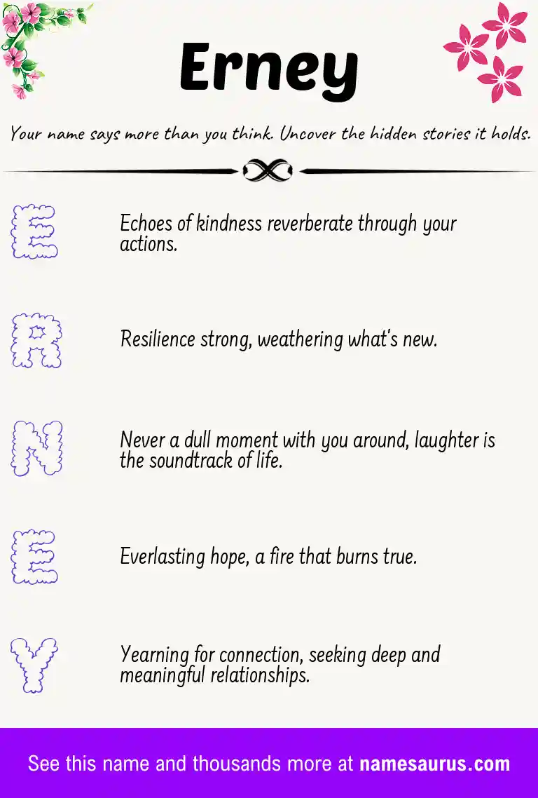 Acrostic poem about Erney.