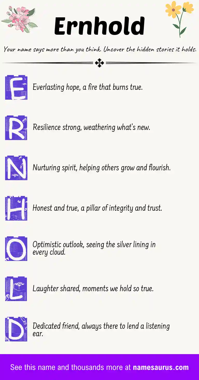 Acrostic poem about Ernhold.