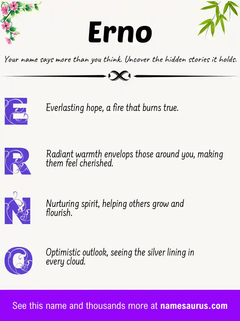 Acrostic poem about Erno.