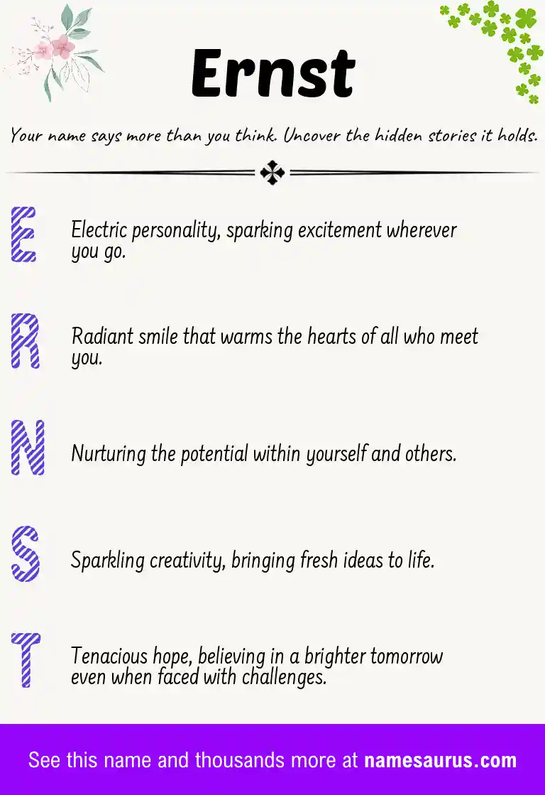 Acrostic poem about Ernst.
