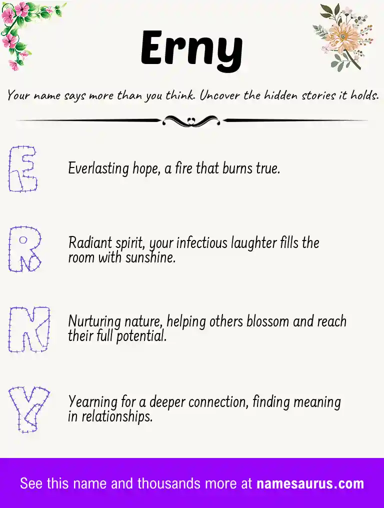 Acrostic poem about Erny.