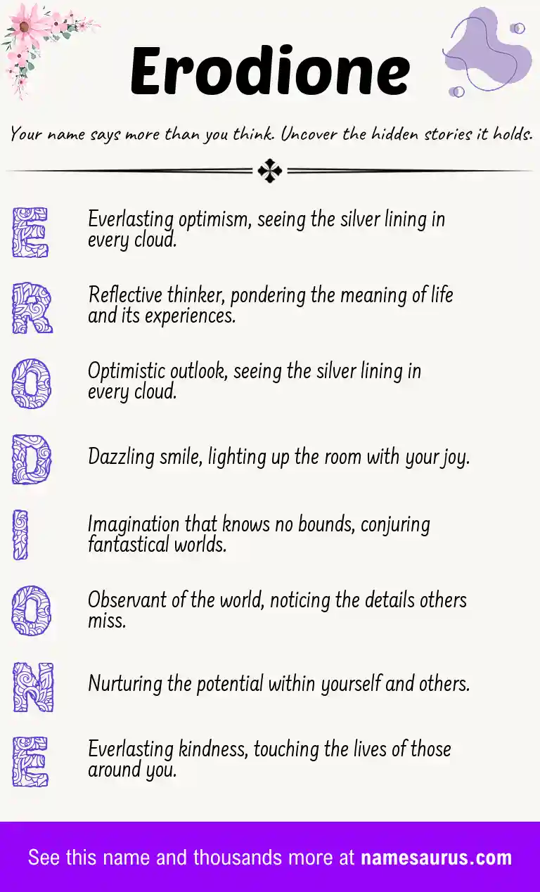 Acrostic poem about Erodione.