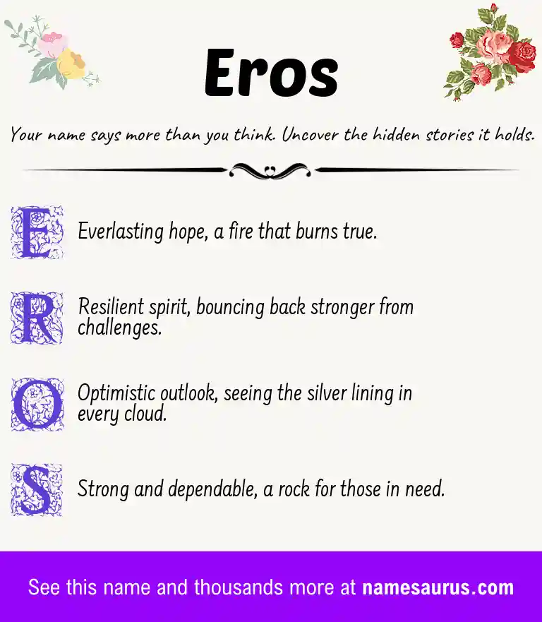 Acrostic poem about Eros.