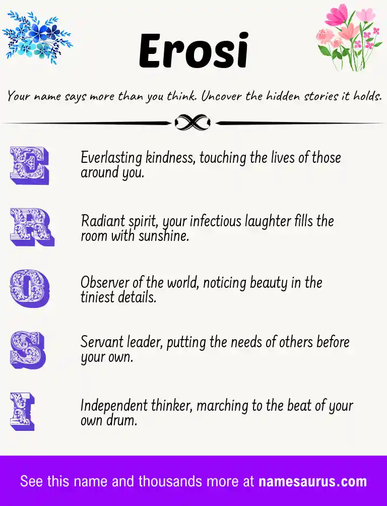 Acrostic poem about Erosi.