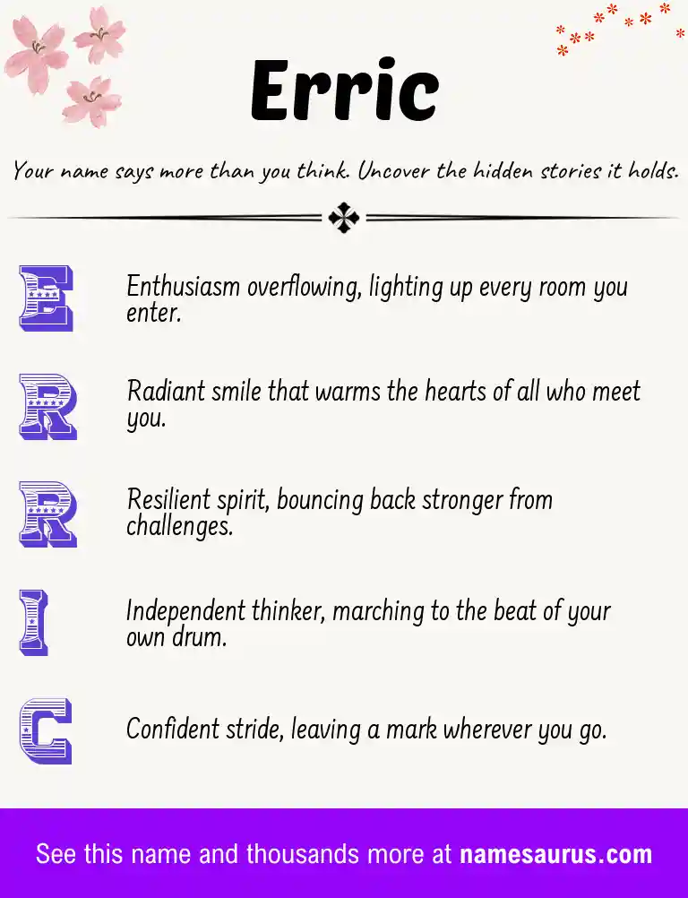 Acrostic poem about Erric.