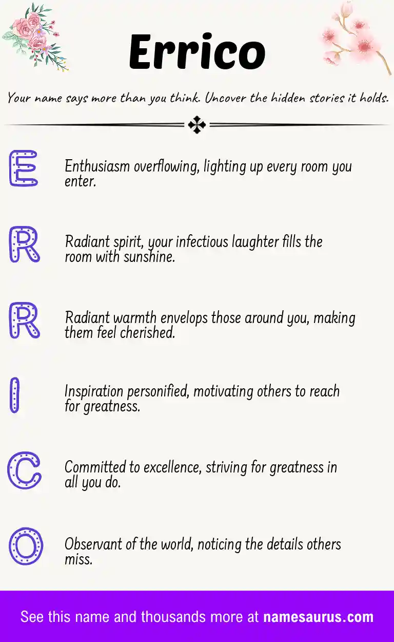 Acrostic poem about Errico.