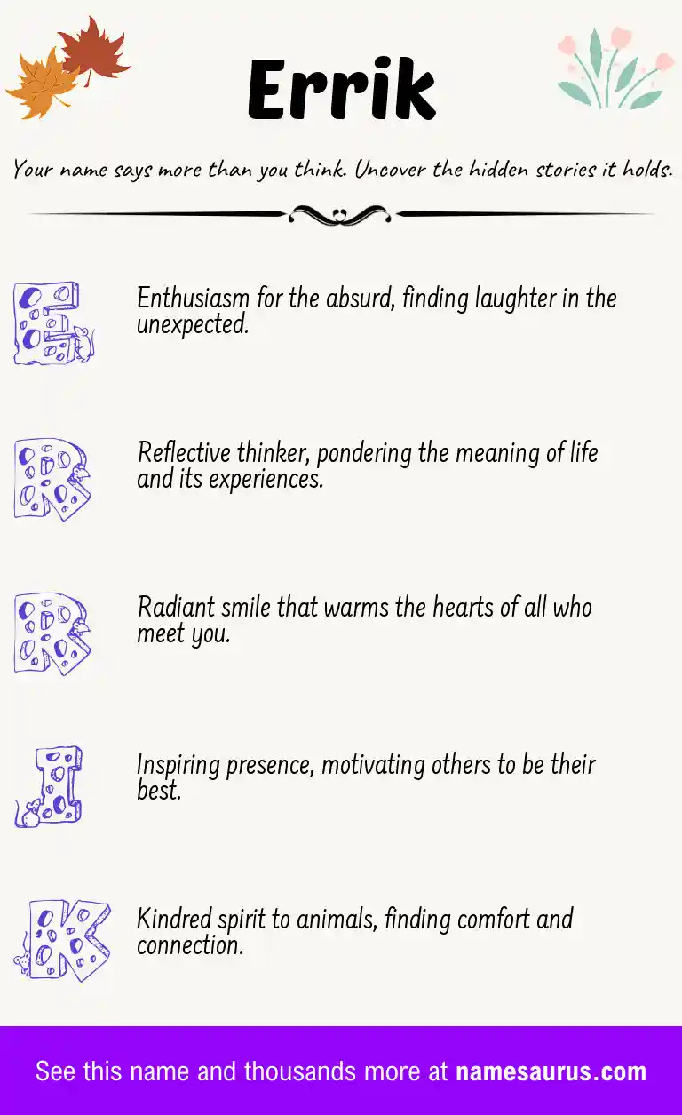 Acrostic poem about Errik.