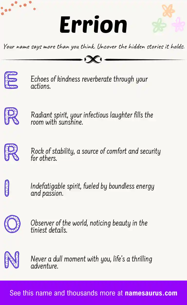 Acrostic poem about Errion.