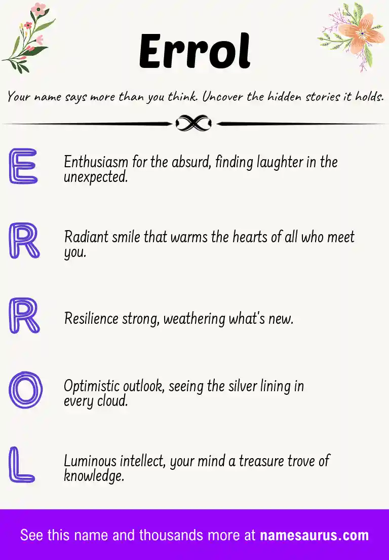 Acrostic poem about Errol.