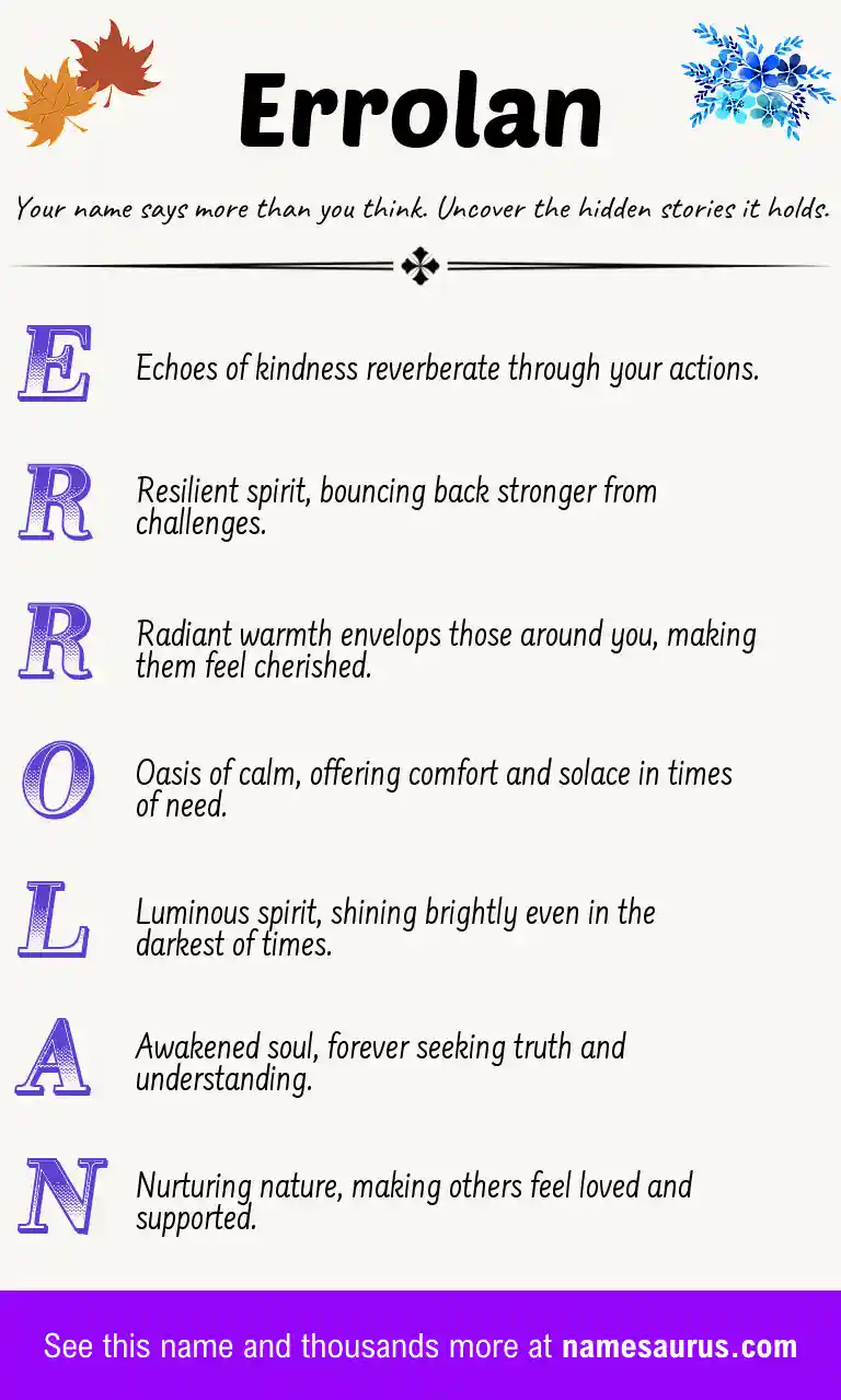 Acrostic poem about Errolan.