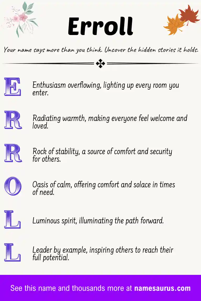 Acrostic poem about Erroll.