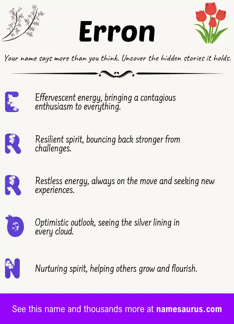 Acrostic poem about Erron.