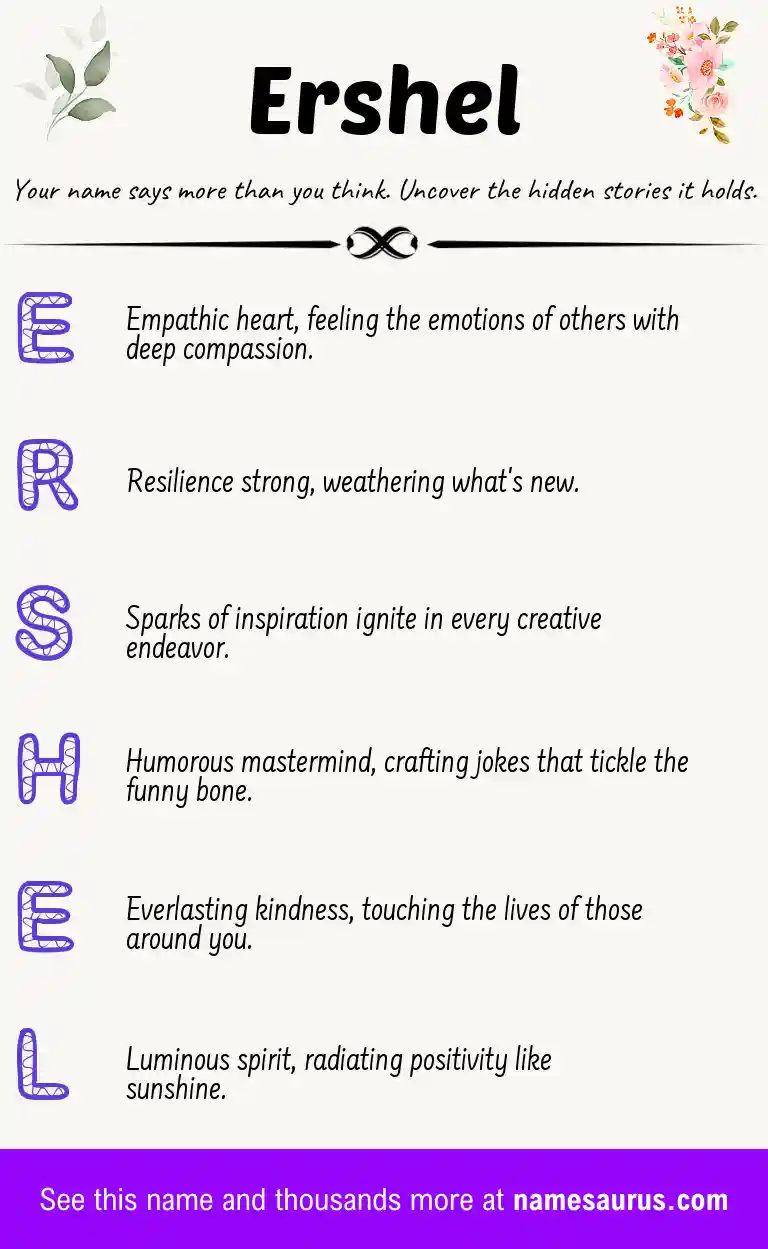 Acrostic poem about Ershel.