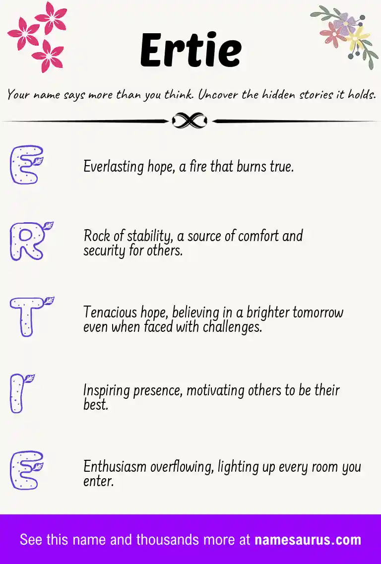 Acrostic poem about Ertie.