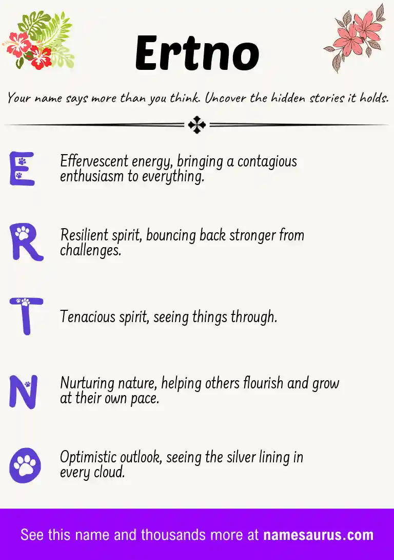 Acrostic poem about Ertno.