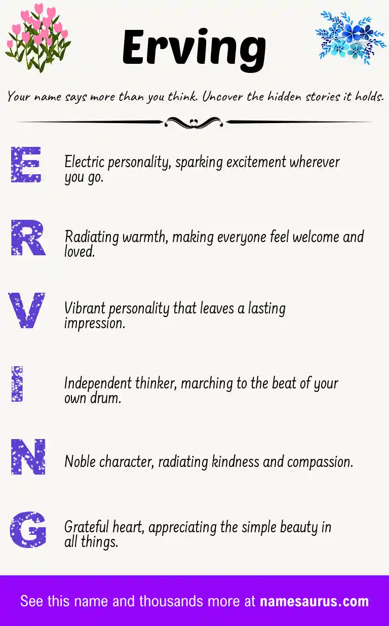 Acrostic poem about Erving.