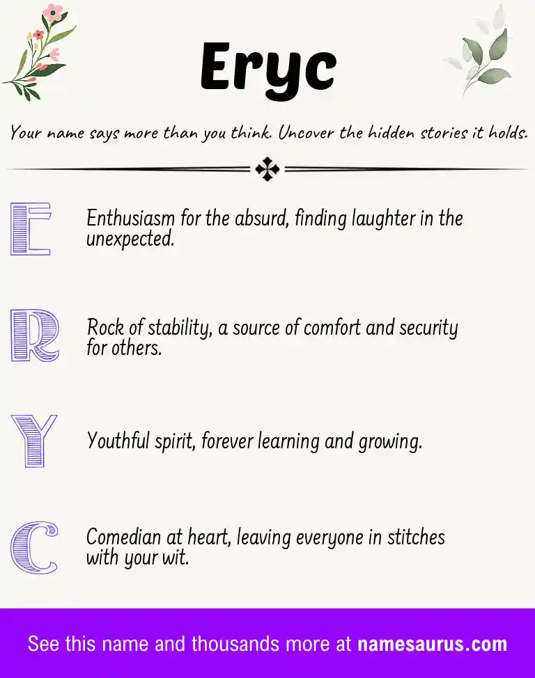 Acrostic poem about Eryc.