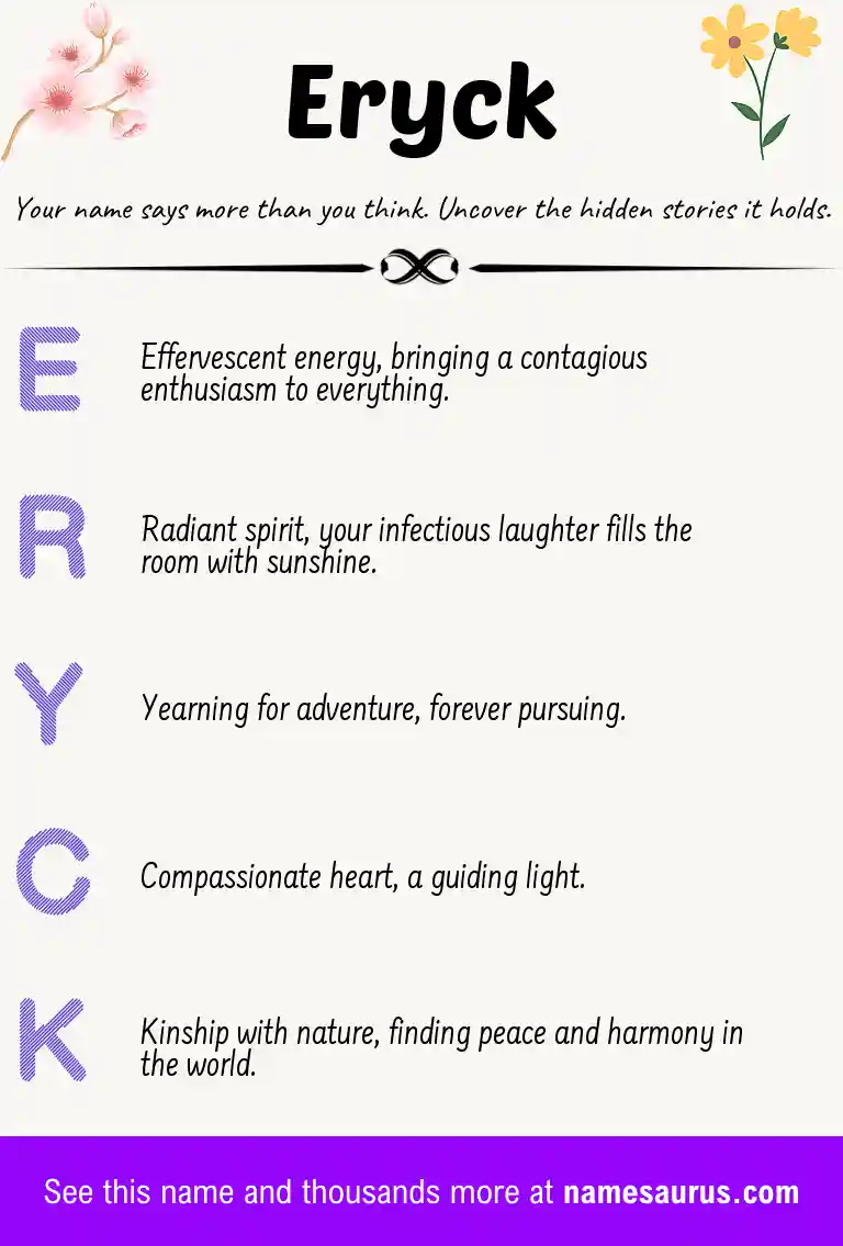Acrostic poem about Eryck.