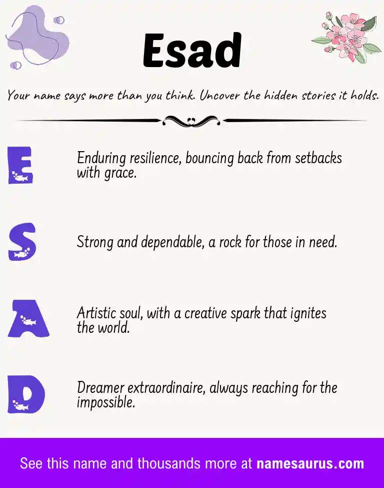 Acrostic poem about Esad.