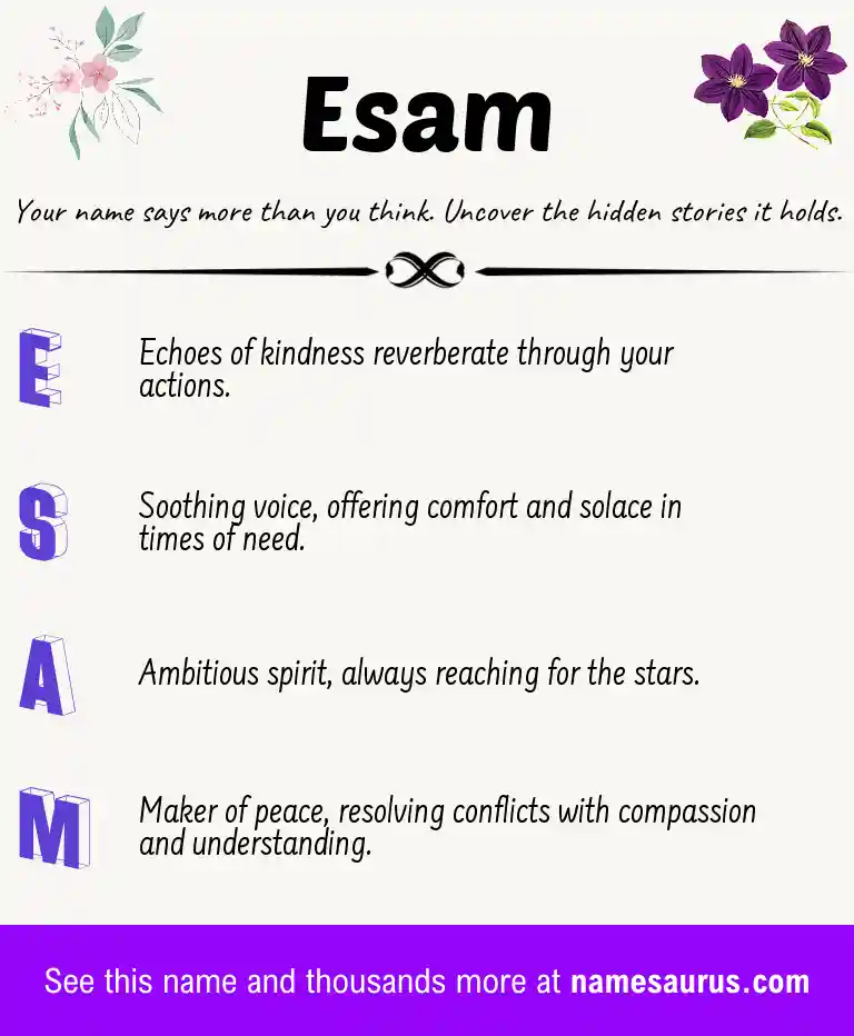 Acrostic poem about Esam.