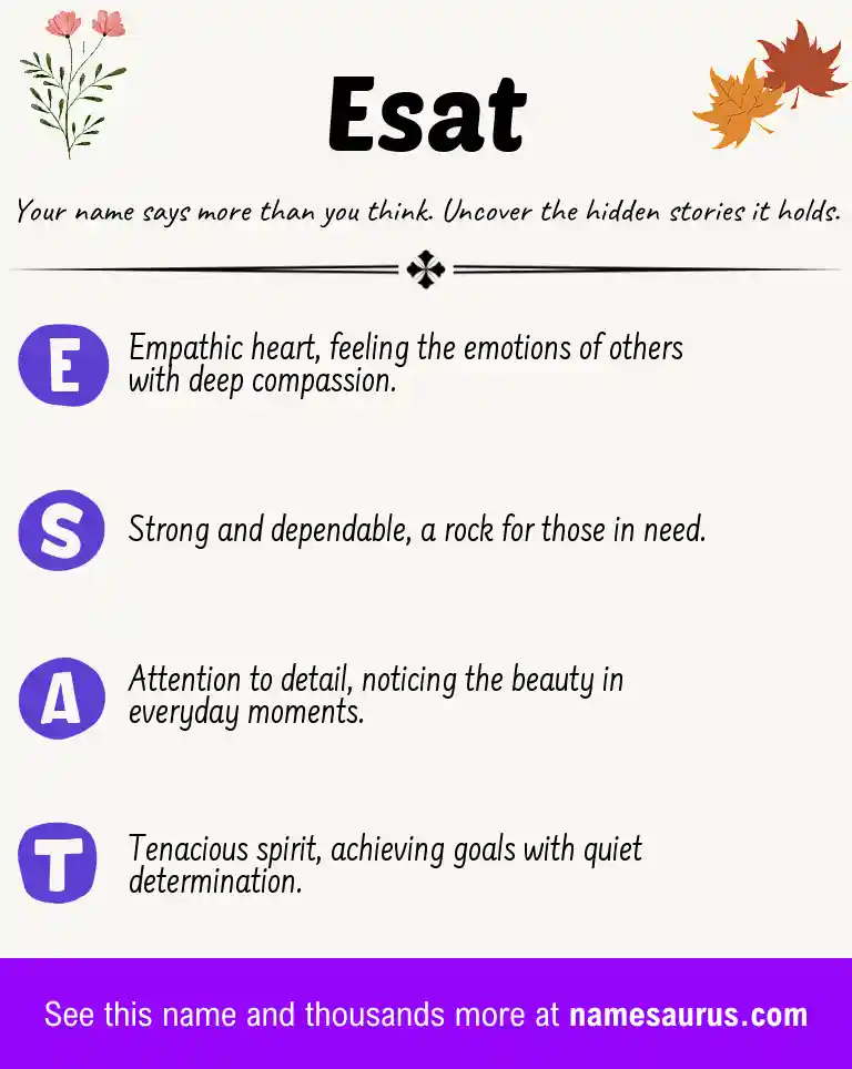 Acrostic poem about Esat.
