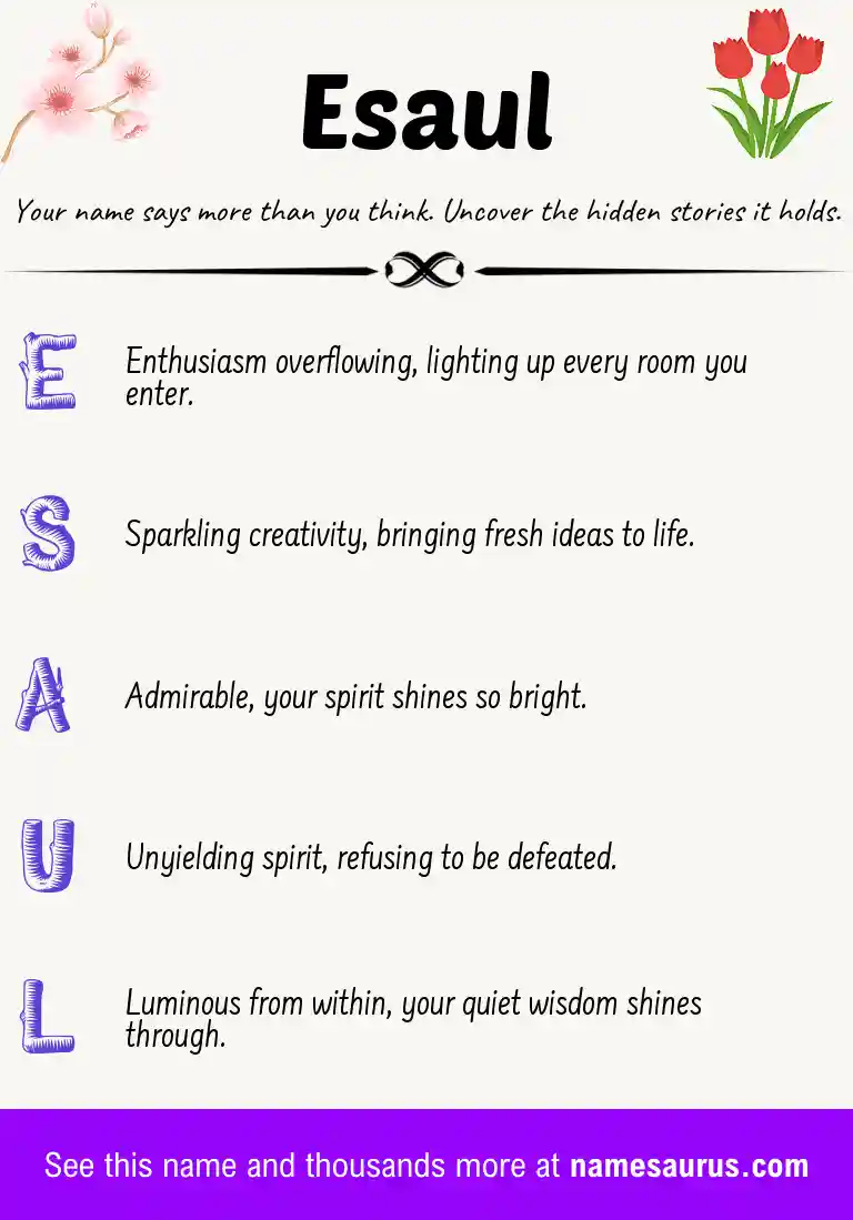 Acrostic poem about Esaul.