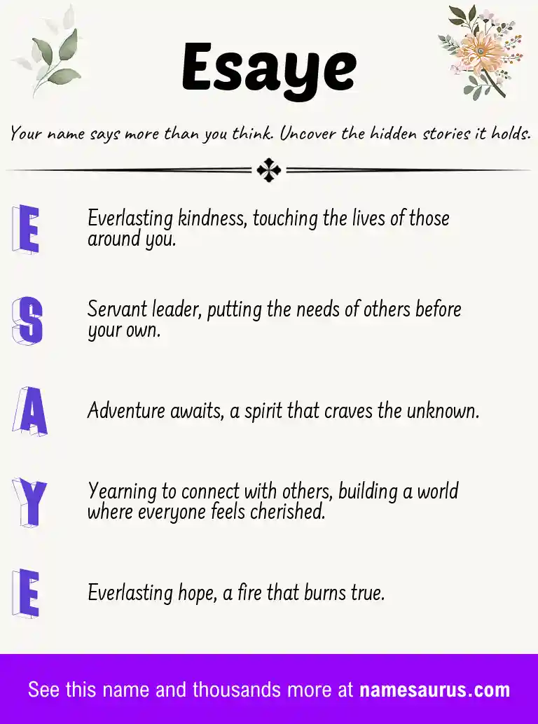Acrostic poem about Esaye.
