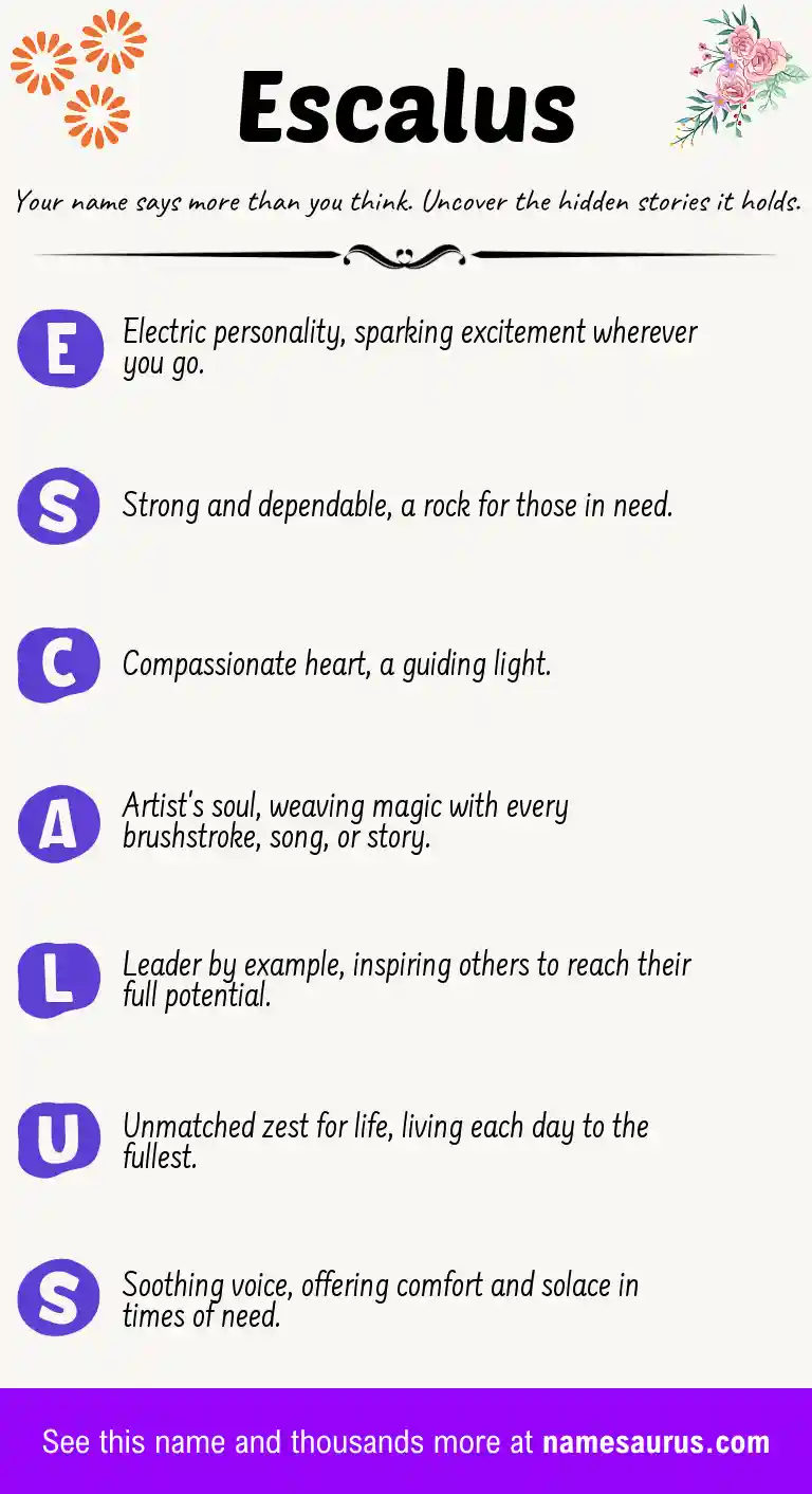 Acrostic poem about Escalus.