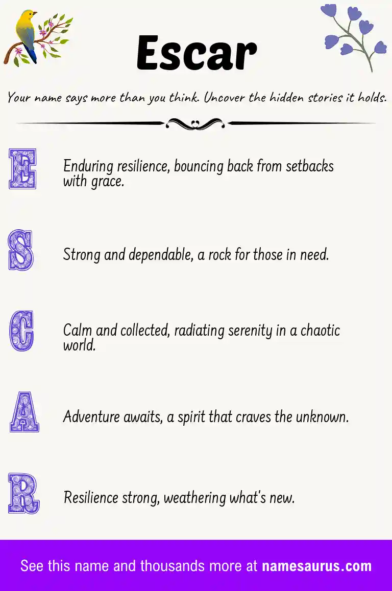 Acrostic poem about Escar.