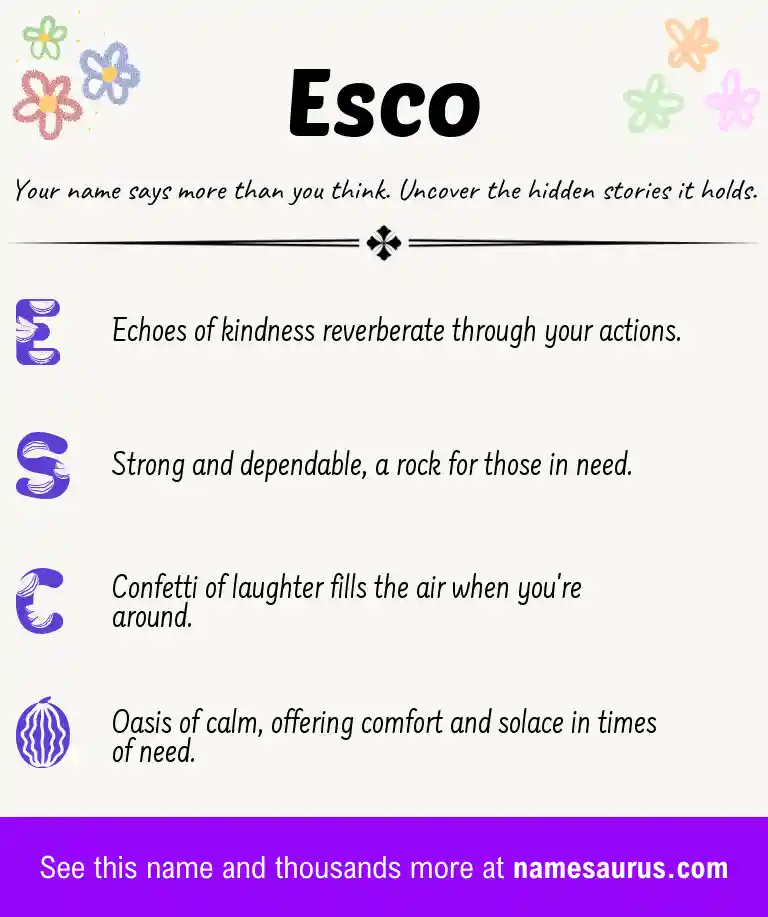 Acrostic poem about Esco.