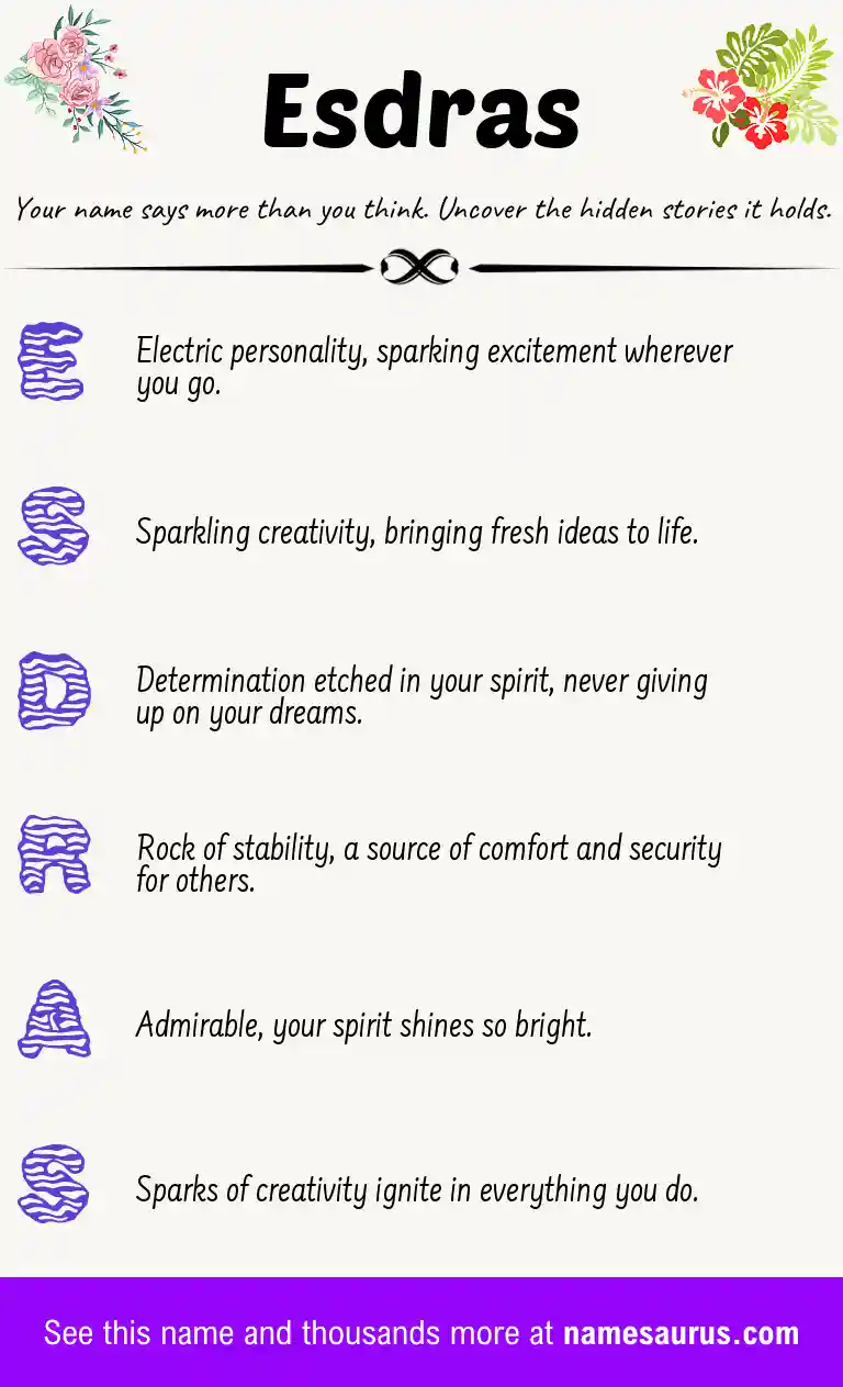 Acrostic poem about Esdras.