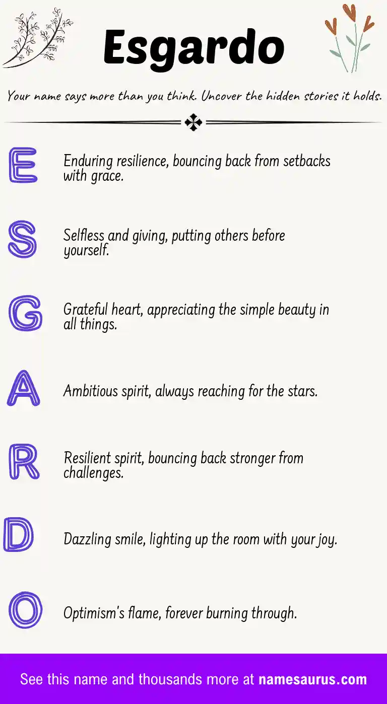 Acrostic poem about Esgardo.