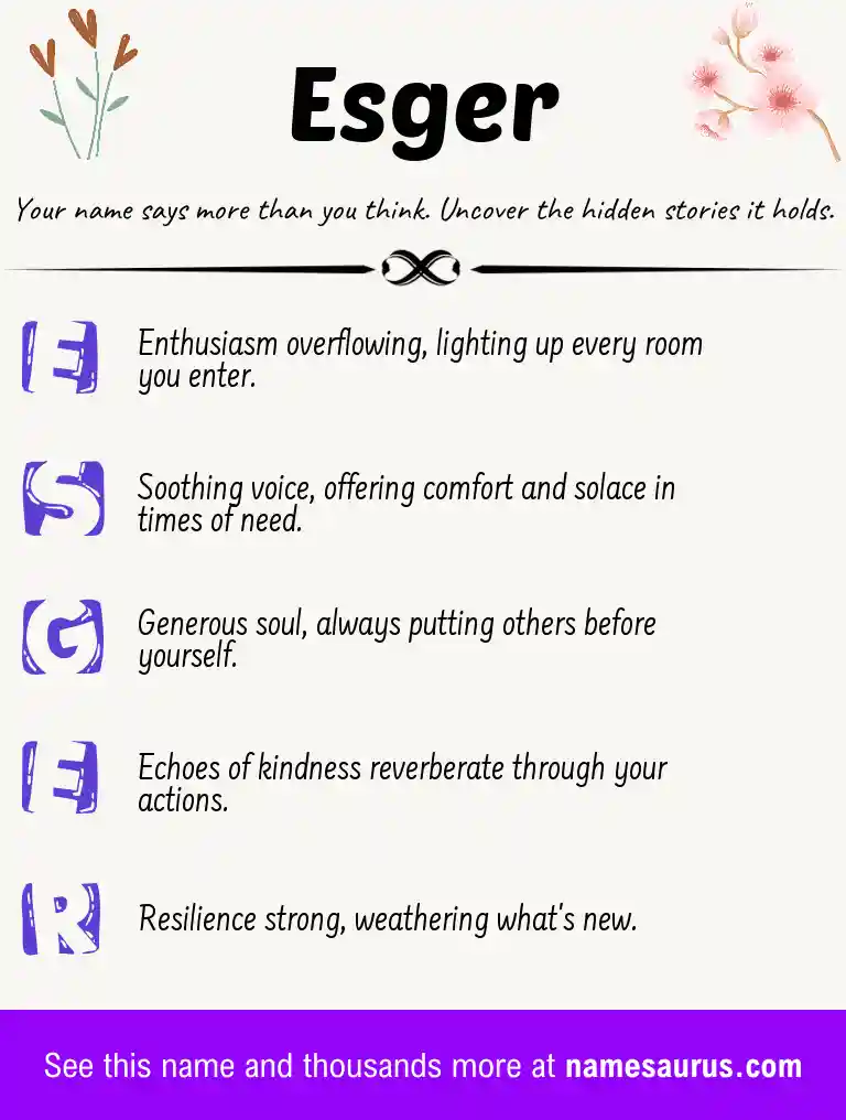 Acrostic poem about Esger.