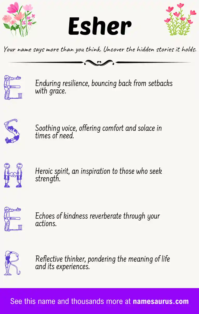 Acrostic poem about Esher.